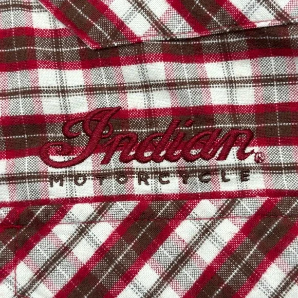 Indian Motorcycle Women's Plaid Button Up Shirt XL Long Sleeve Western - Picture 6 of 11